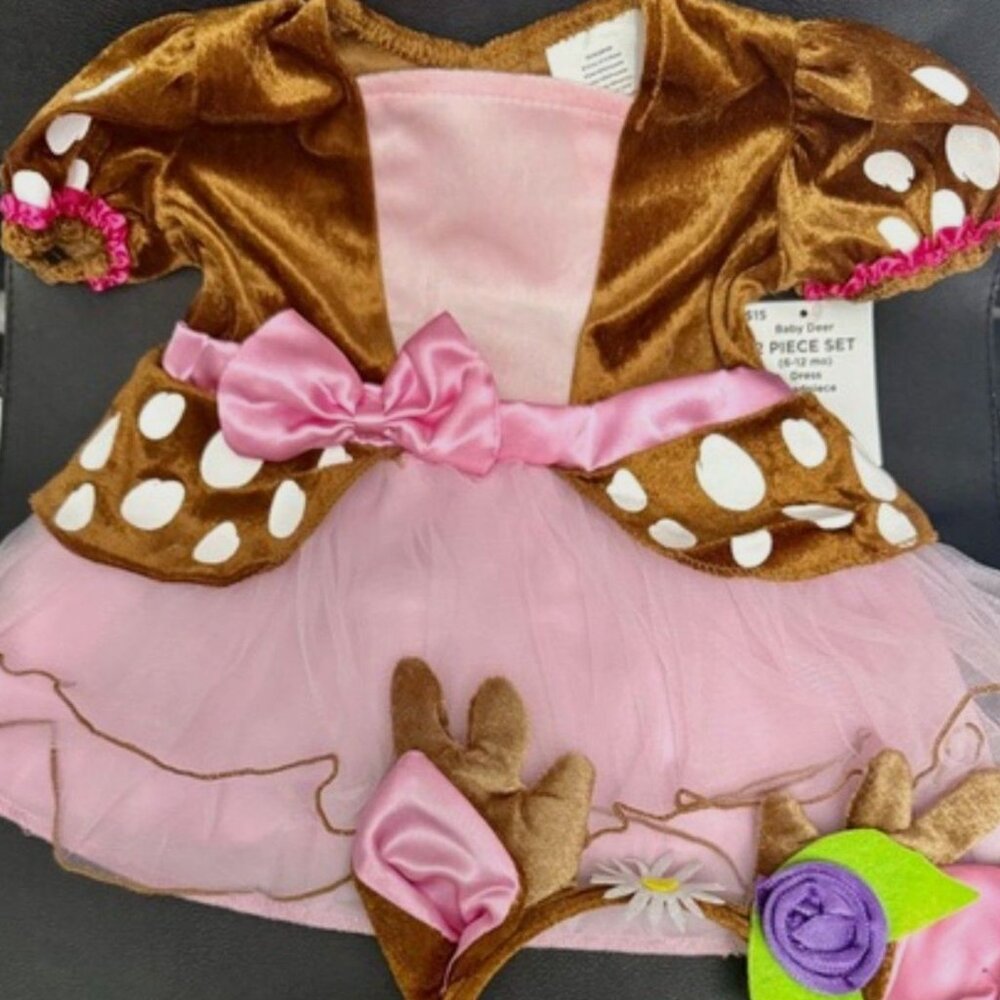 BABY DEER BABY GIRL Tutu Halloween Costume SIZE 6-12 MONTHS NEW - Picture 3 of 6